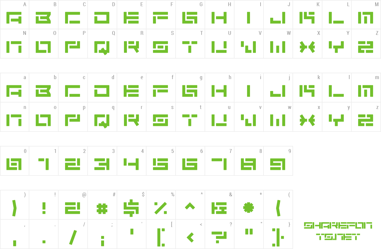 Font Reqtangular preview