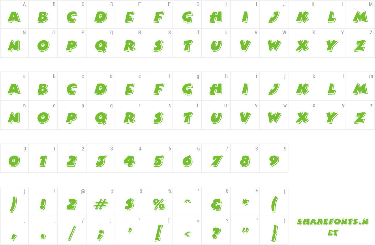 Font ComixHighlight preview