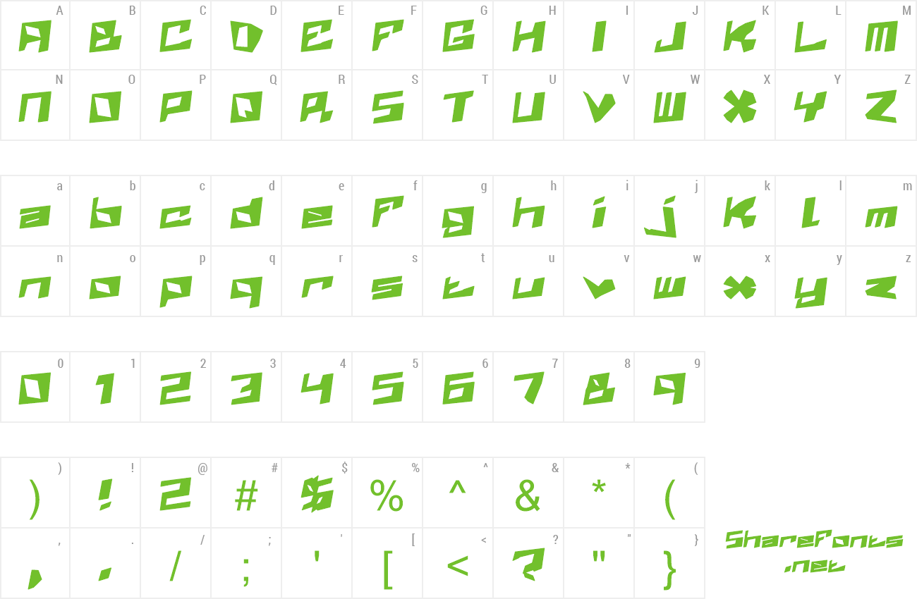 Font Zenith BRK preview