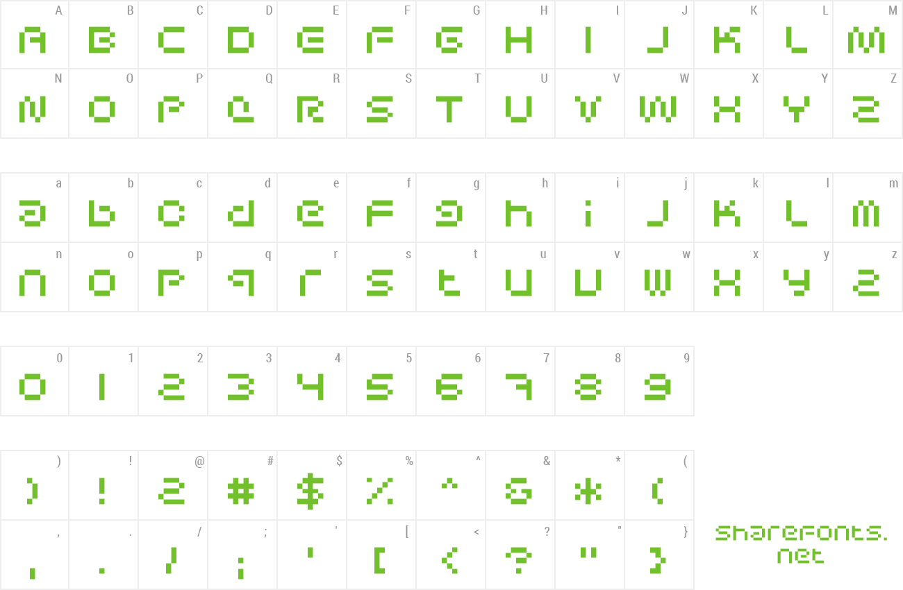 Font Sci Fied Bitmap preview