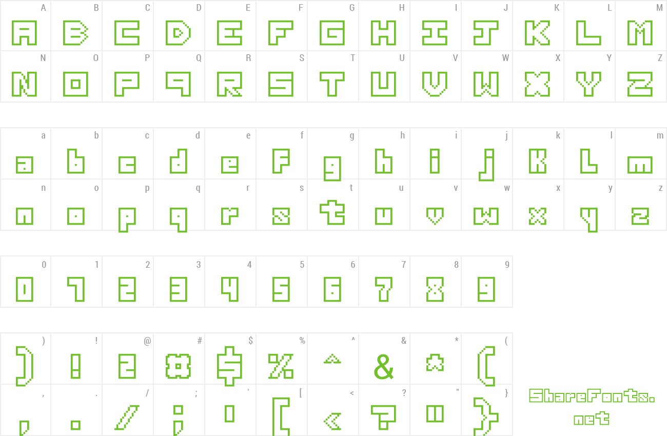 Font Thirteen Pixel Fonts preview