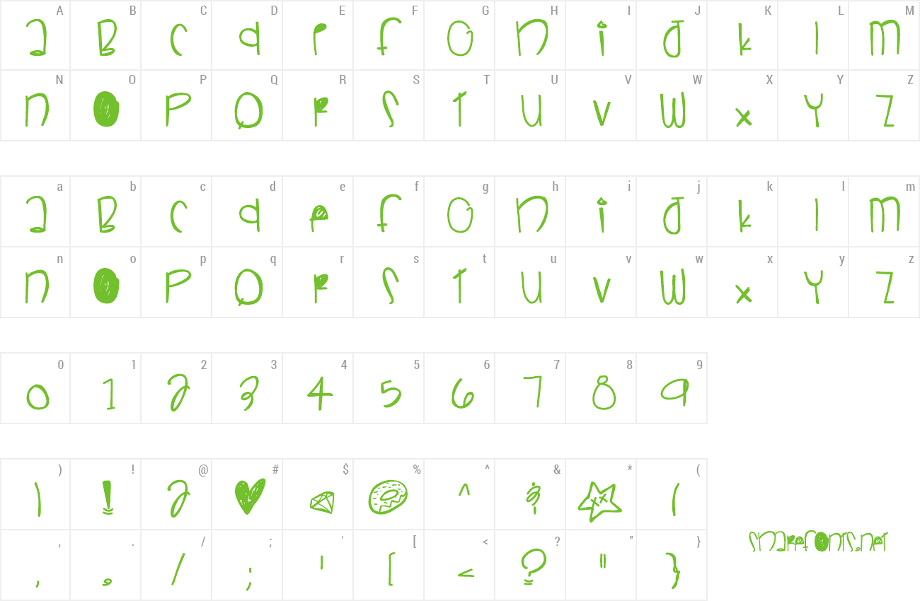 Font SneakyBoy preview