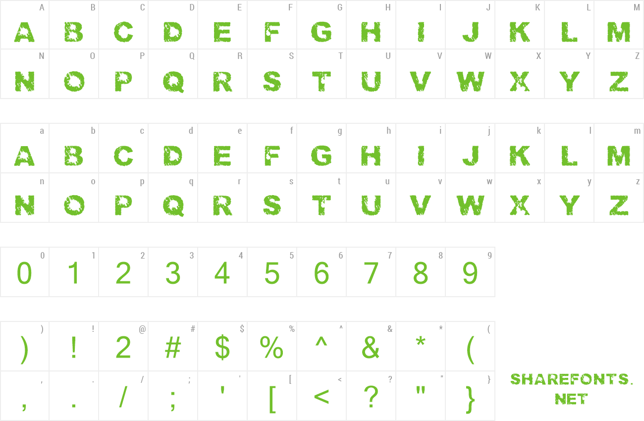 Font Trashed light preview