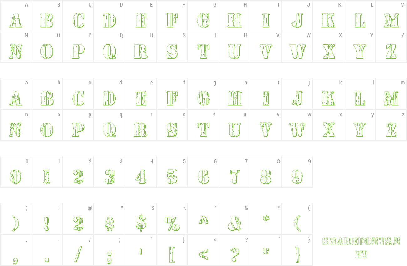 Font Wetworks Staggered preview