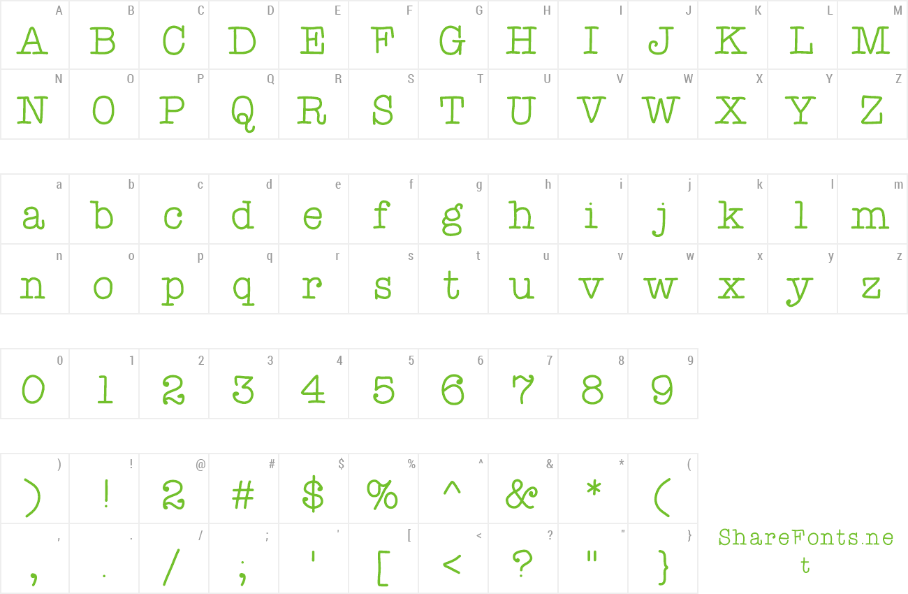 Font ATypewriterForMe preview