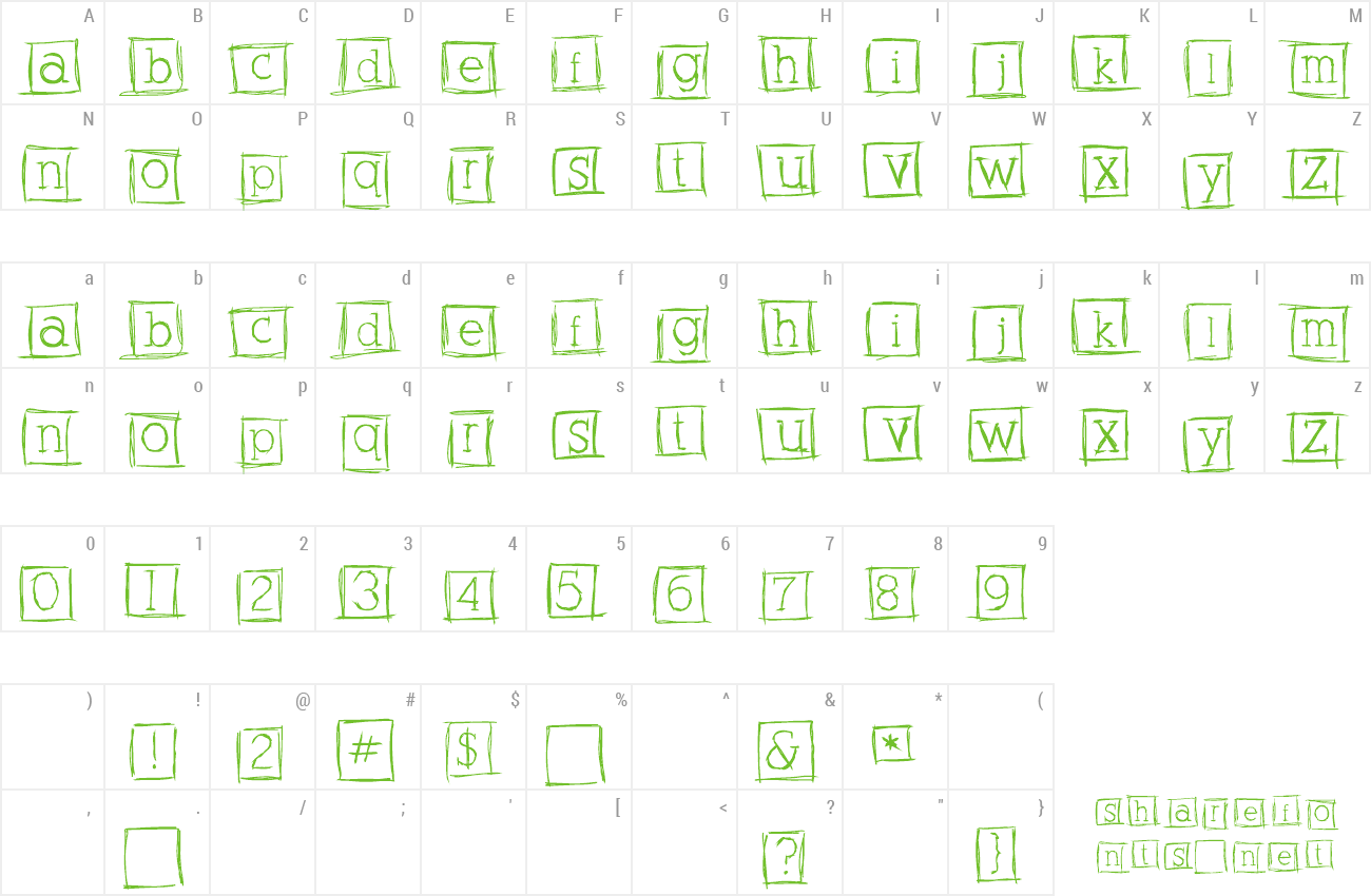 Font AlphabitsSquared preview