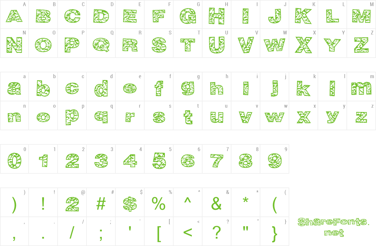 Font BigCrump preview