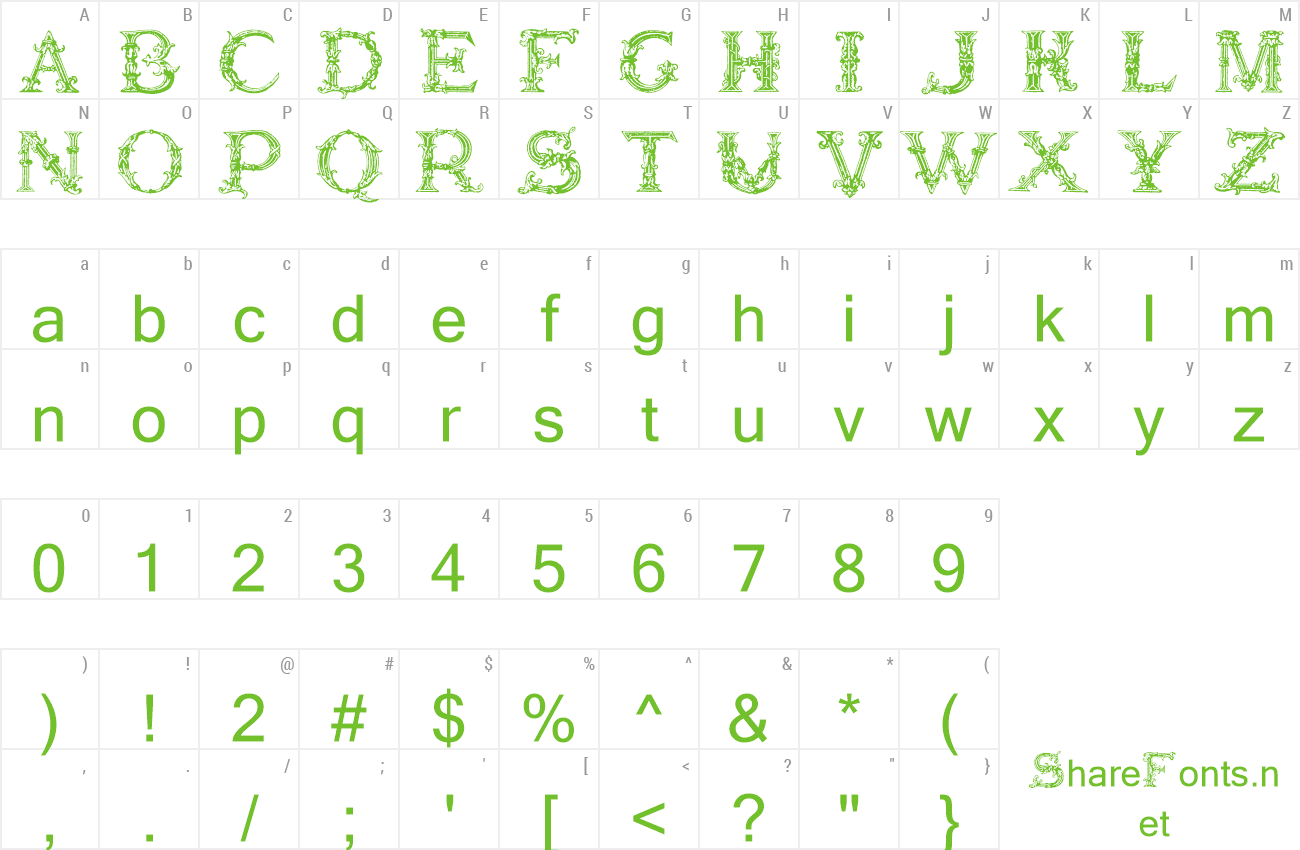 Font Burgoyne_Initials preview