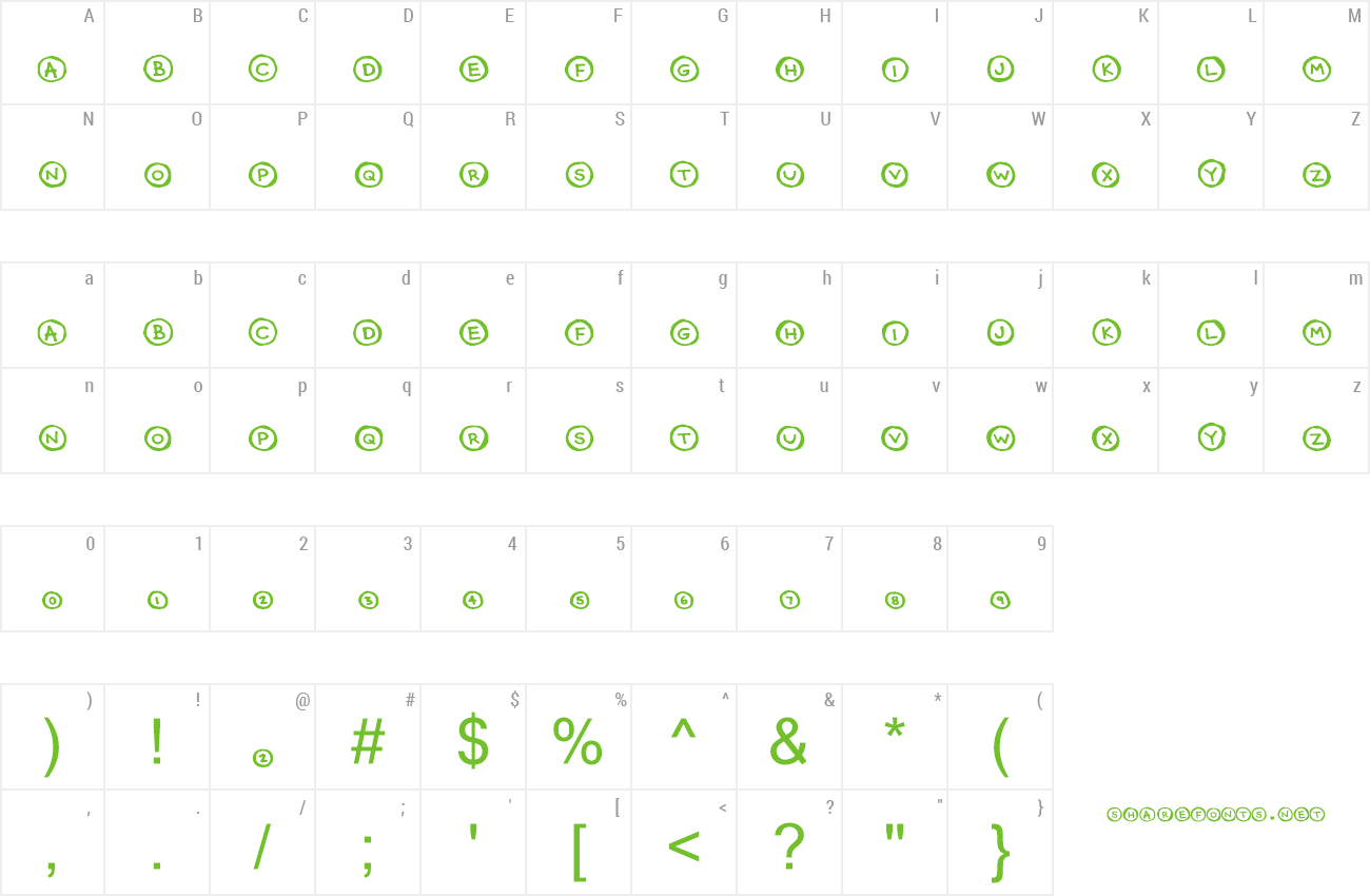 Font CircleCaps preview