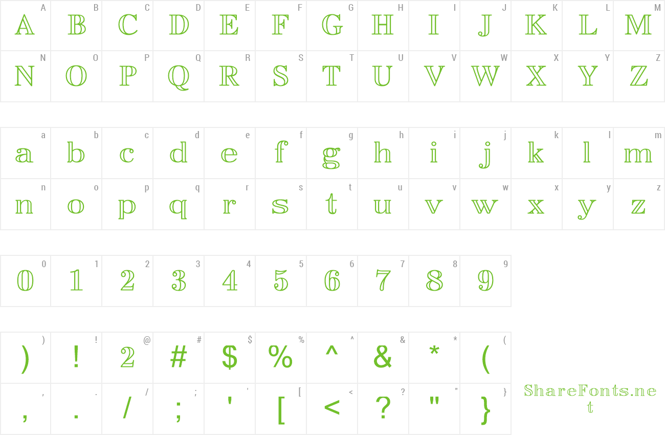 Font EasyOpenFace preview