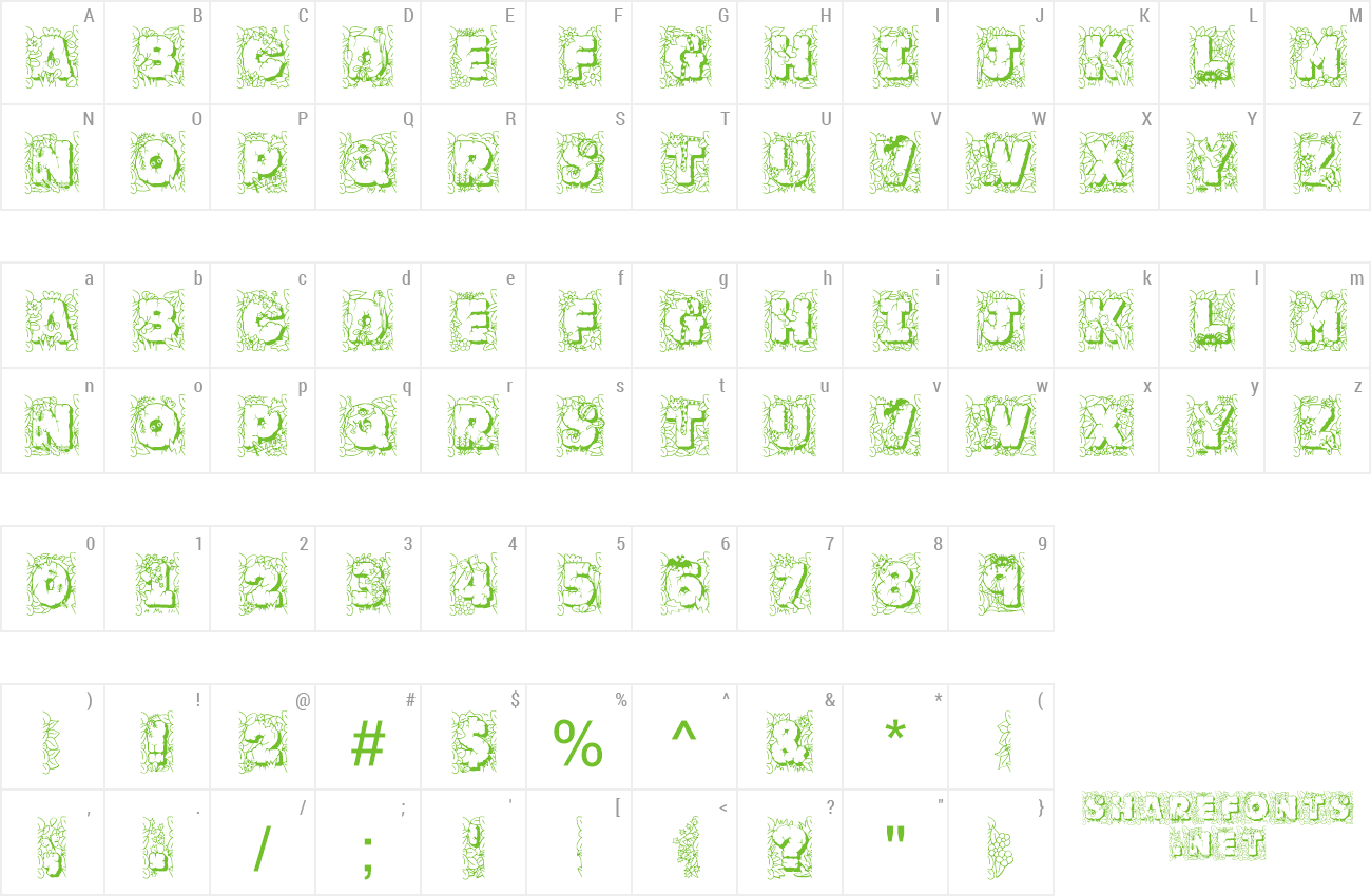 Font JFJungleRock preview