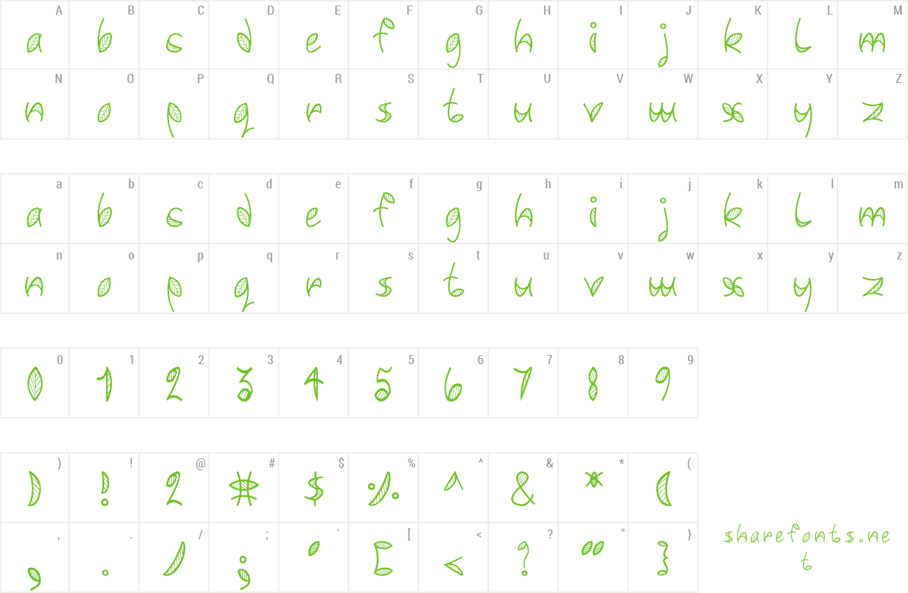 Font Leafy font preview