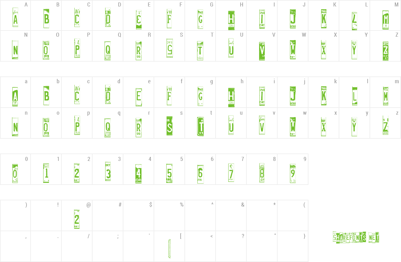 Font LicensePlates preview
