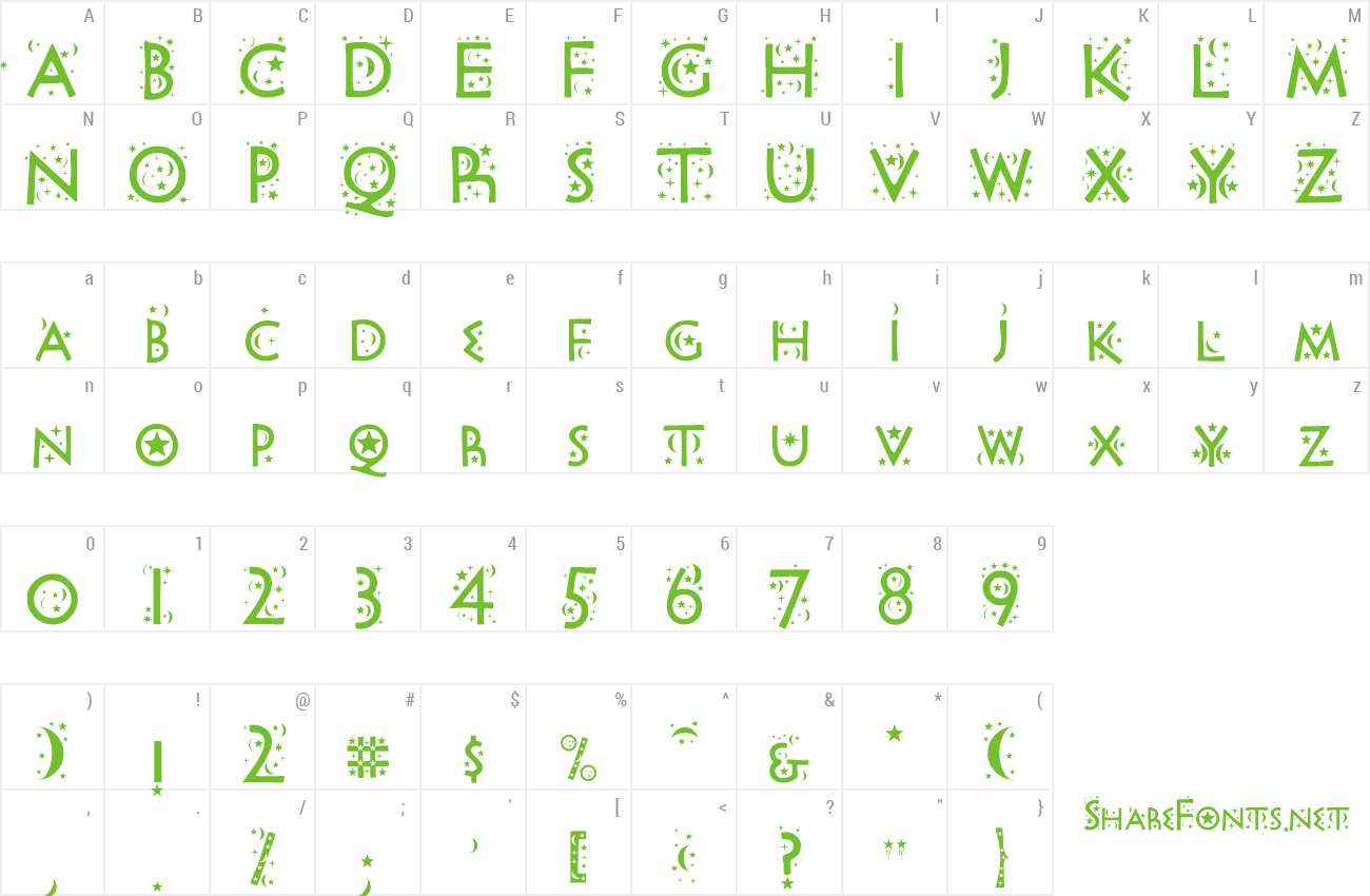 Font Night Sky preview