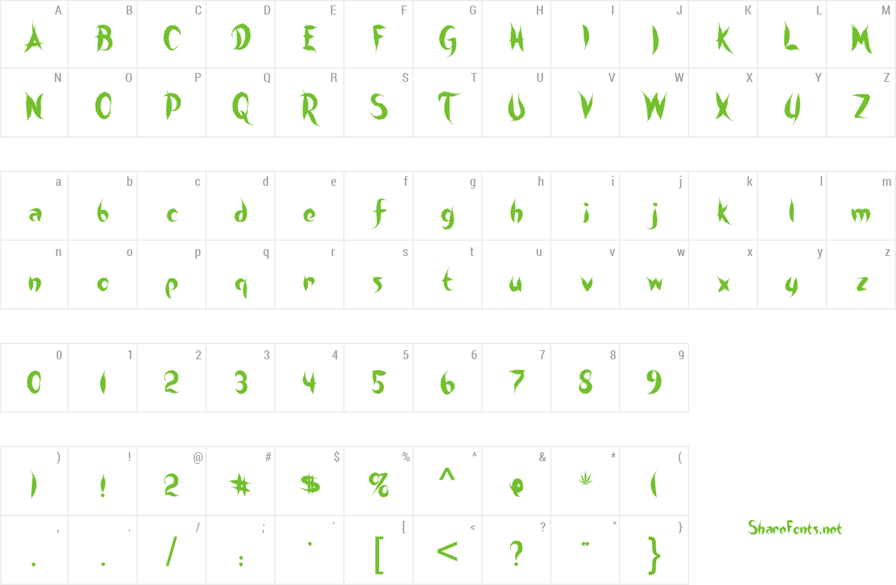 Font SweetLeaf preview