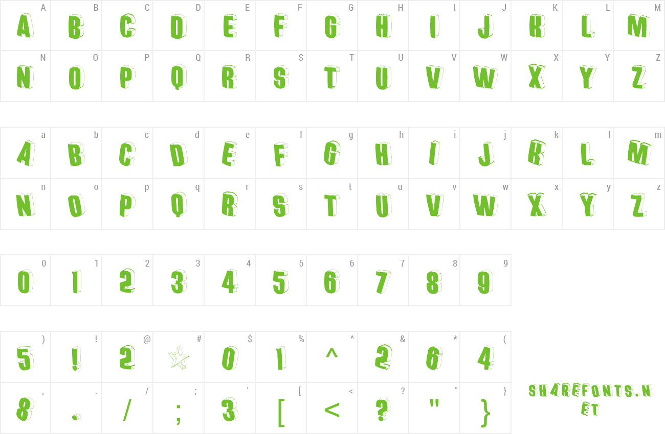 Font ThreedimensionalRound preview