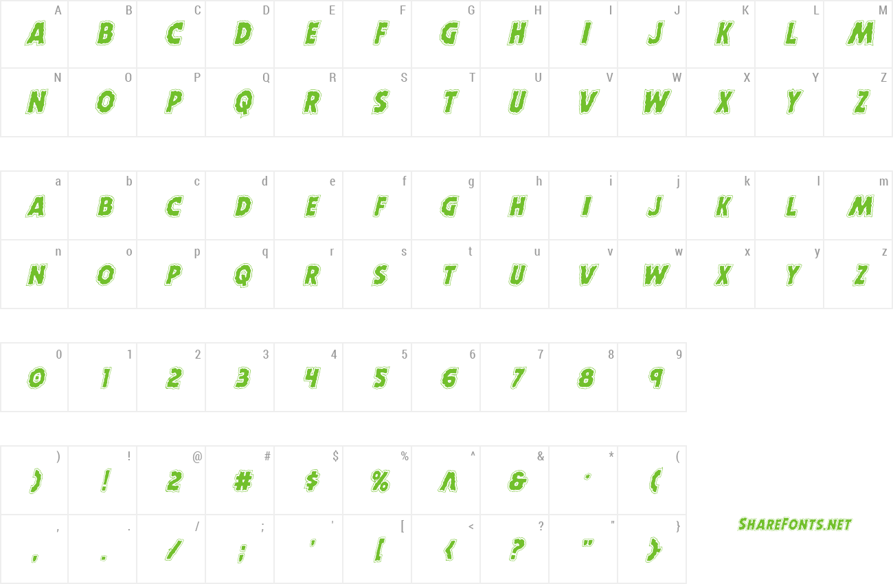 Font Horroween Staggered Rotalic preview