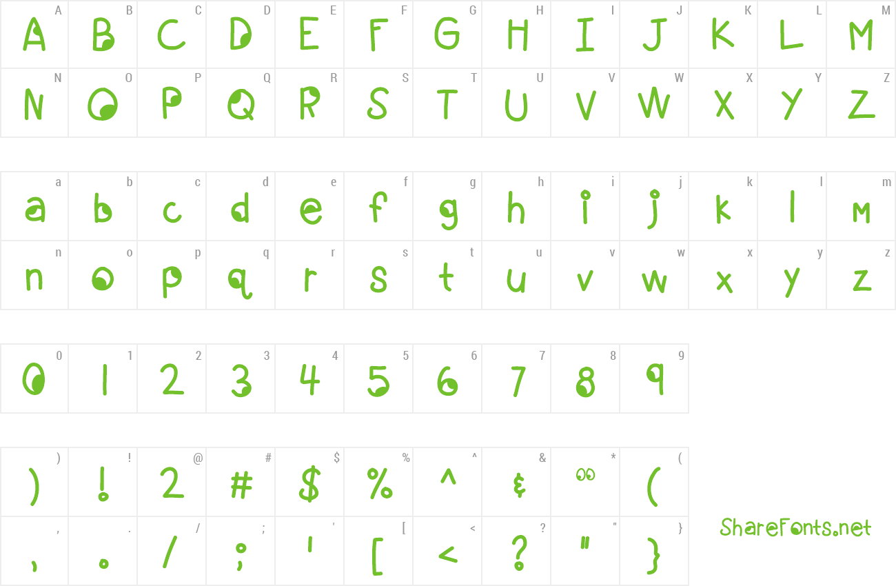 Font KBGoogleyEyes preview