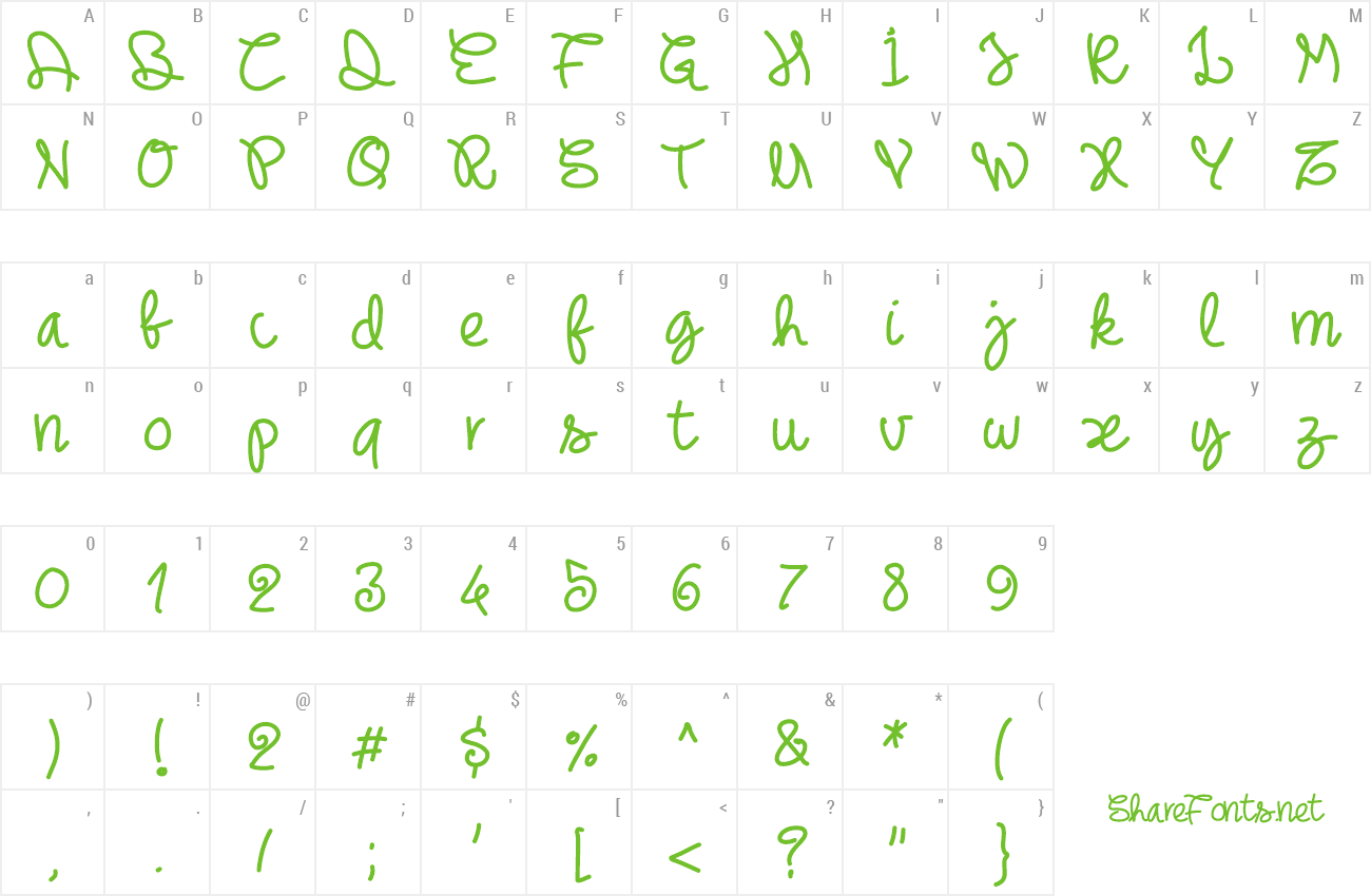 Font PWNoodleThing preview