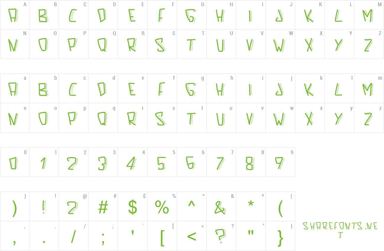 Font PWScaredFont preview