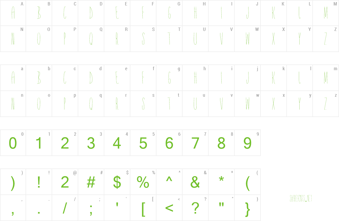 Font YR FACE preview