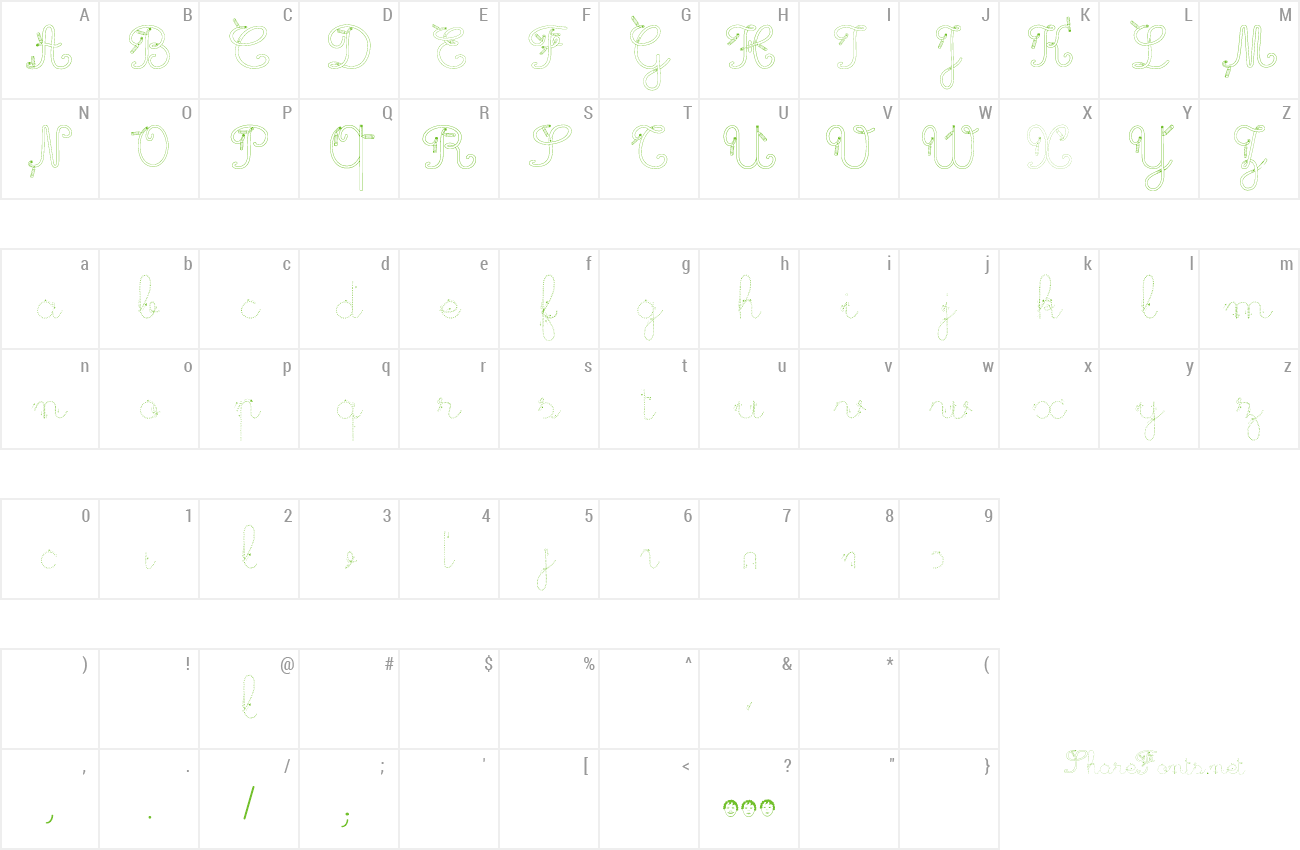 Font Maternellecolor trace cursive preview