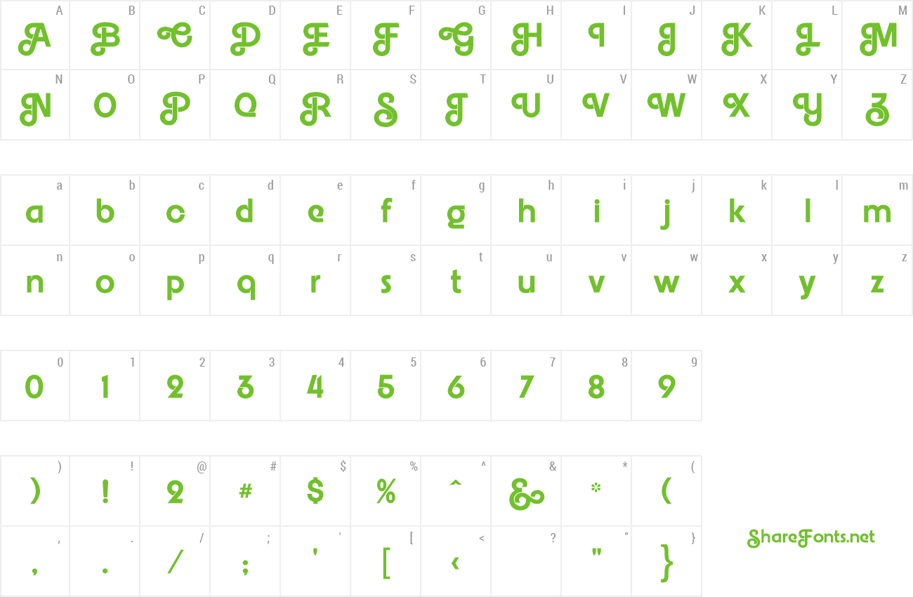 Font Embrionic85Swash preview