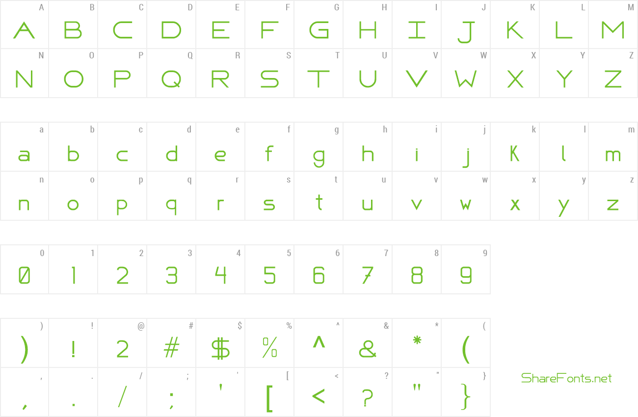 Font FAFERS Technical Font preview