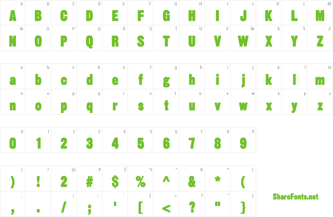 Font SansThirteenBlack preview