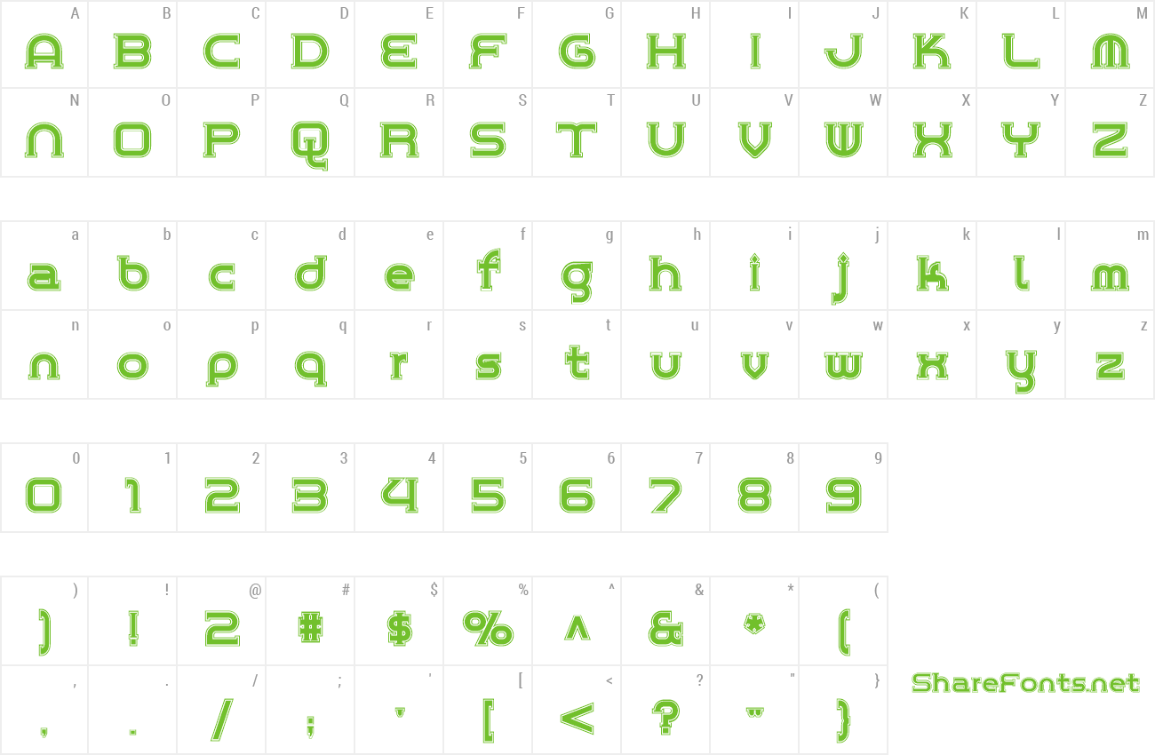 Font Chrome Yellow Inline NF preview