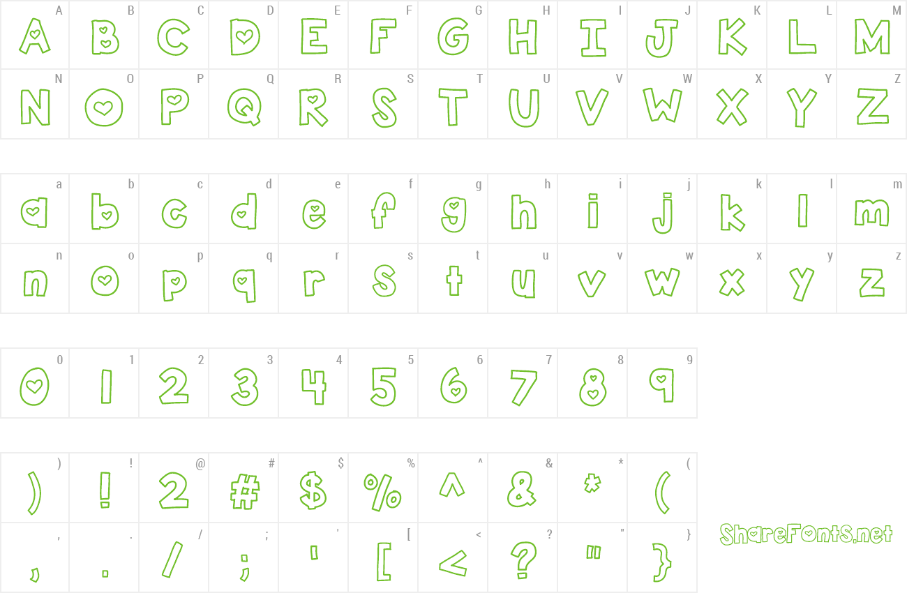 Font KBTwoLovers preview