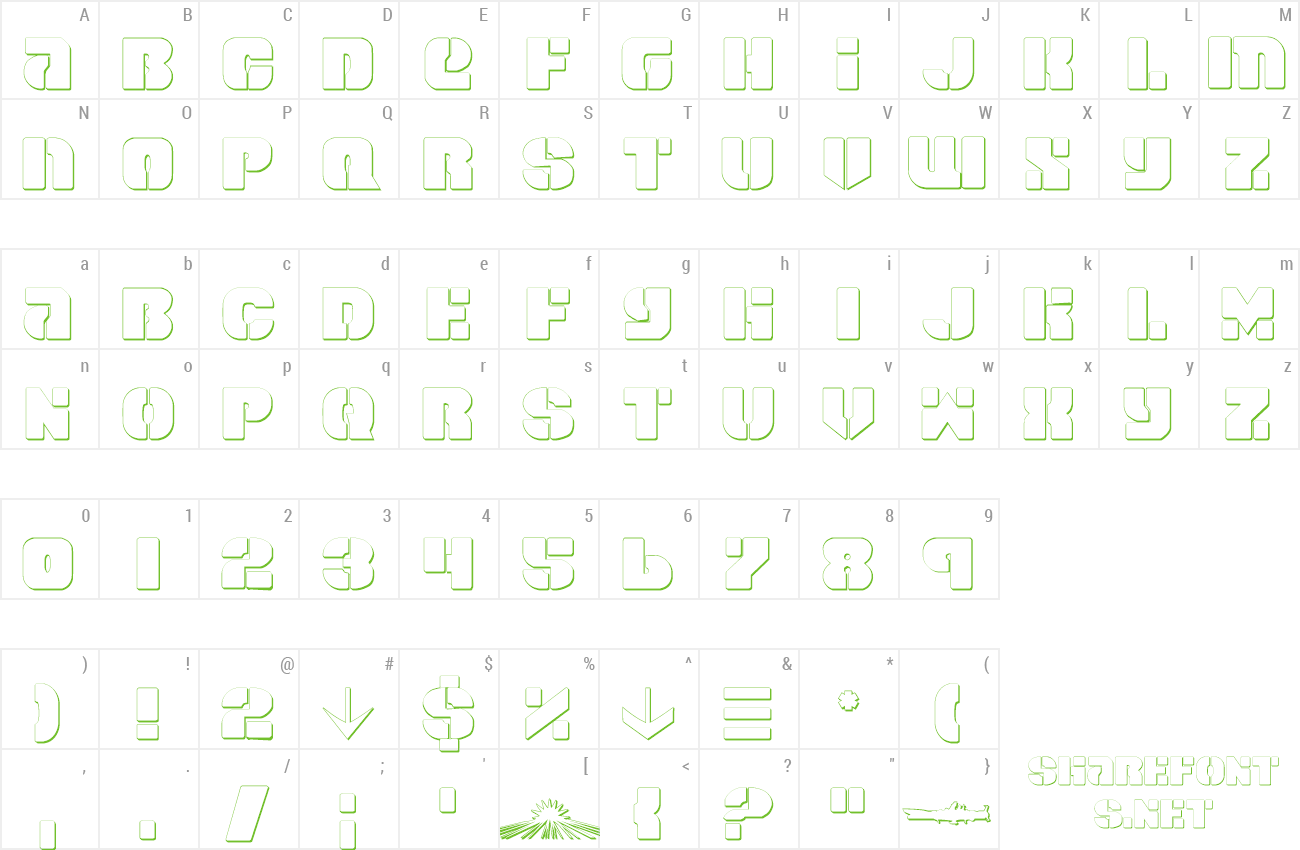 Font Space Cruiser Shadow preview