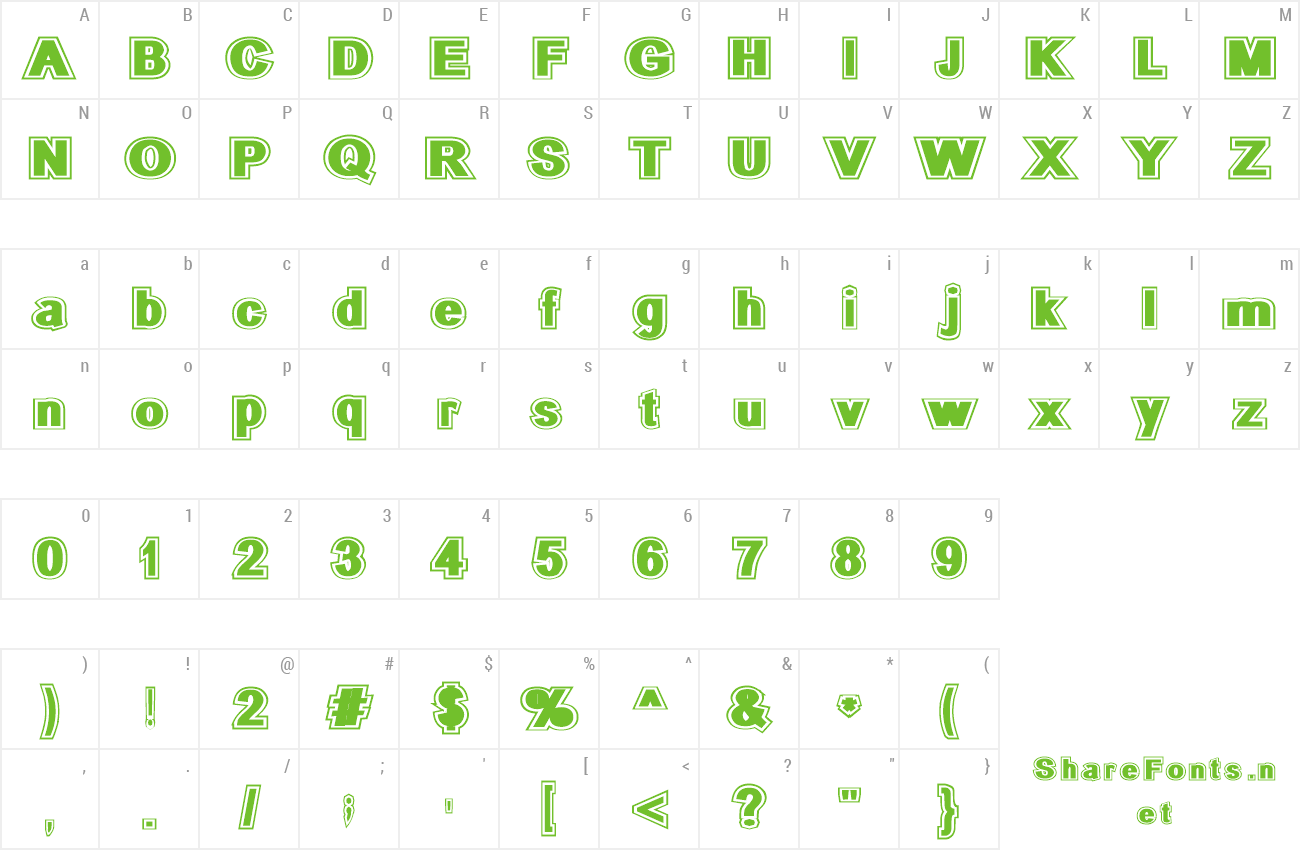 Font SURROUNDED large preview