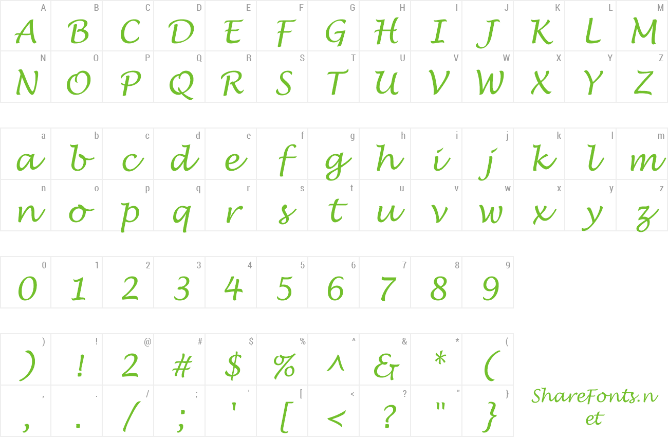 word cursive fonts samples