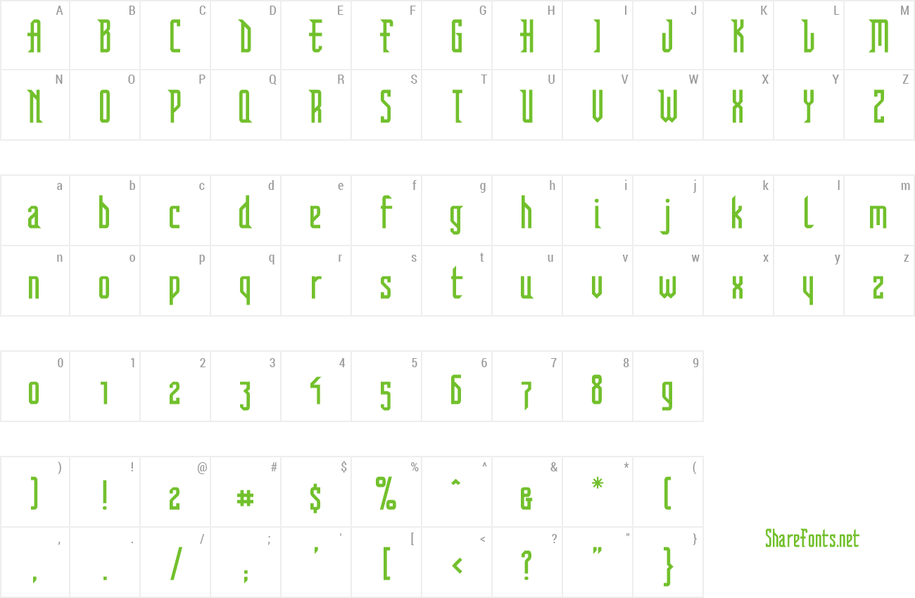 Font FFVortex preview