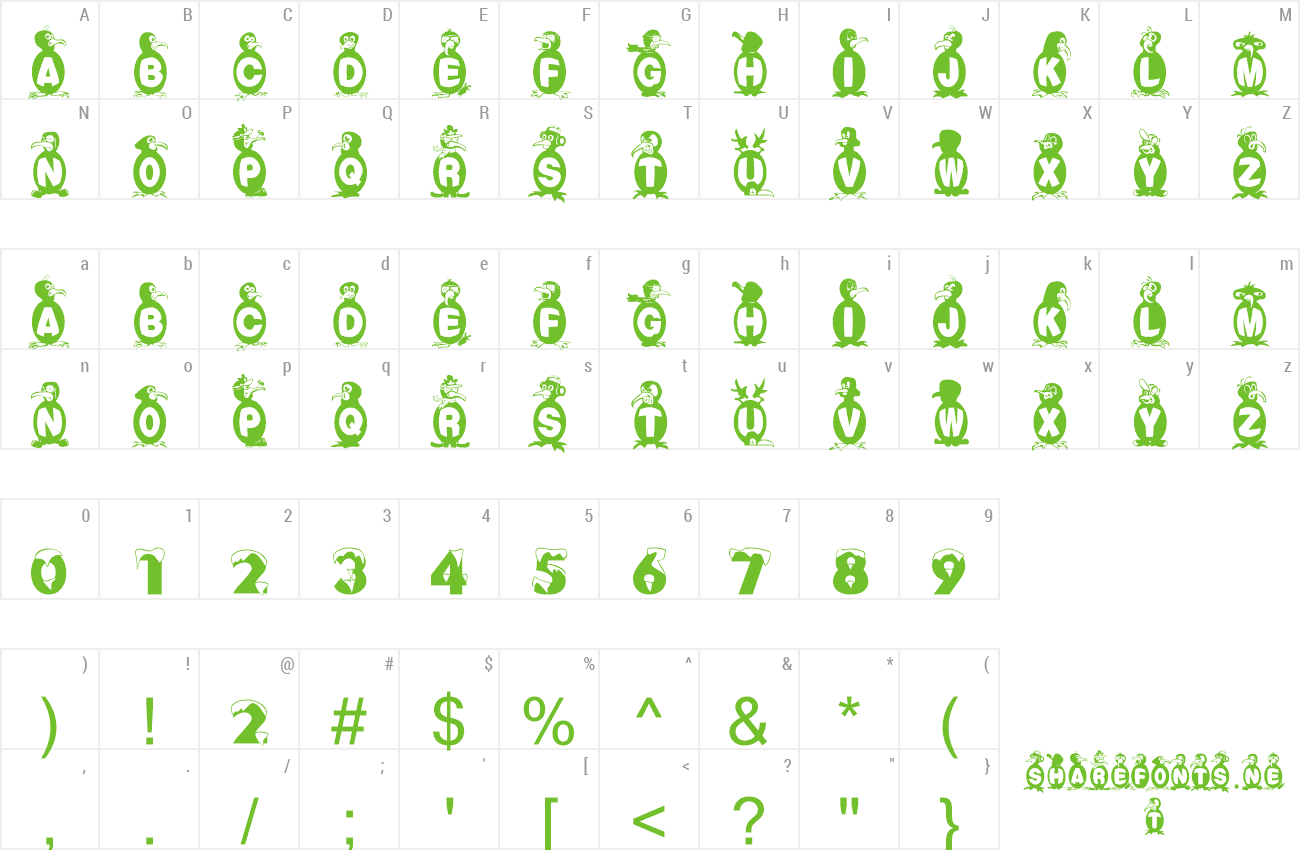 Font FlyingPenguin preview