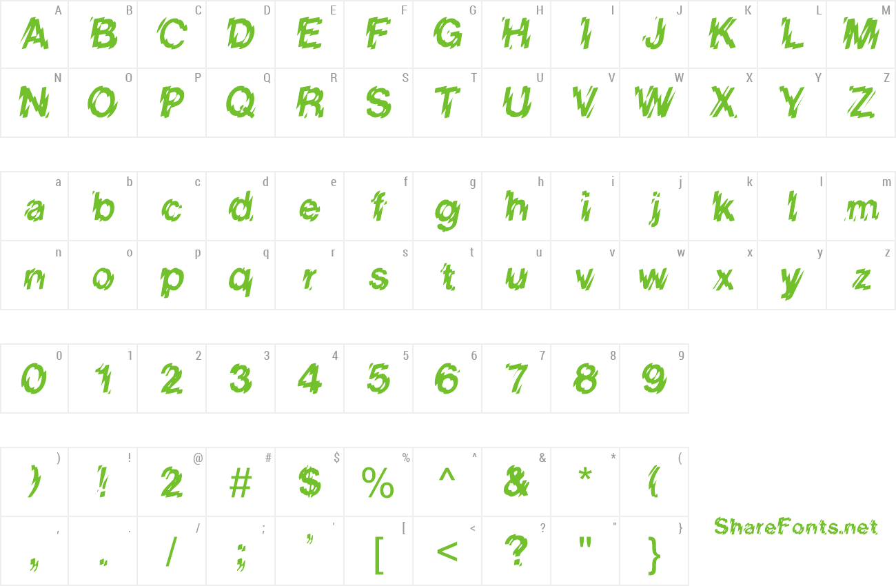 Font VanishInTheHeat preview