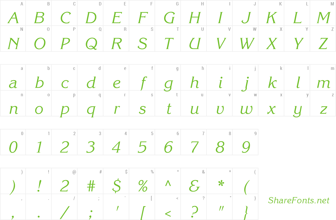 Font VNI-Korin preview