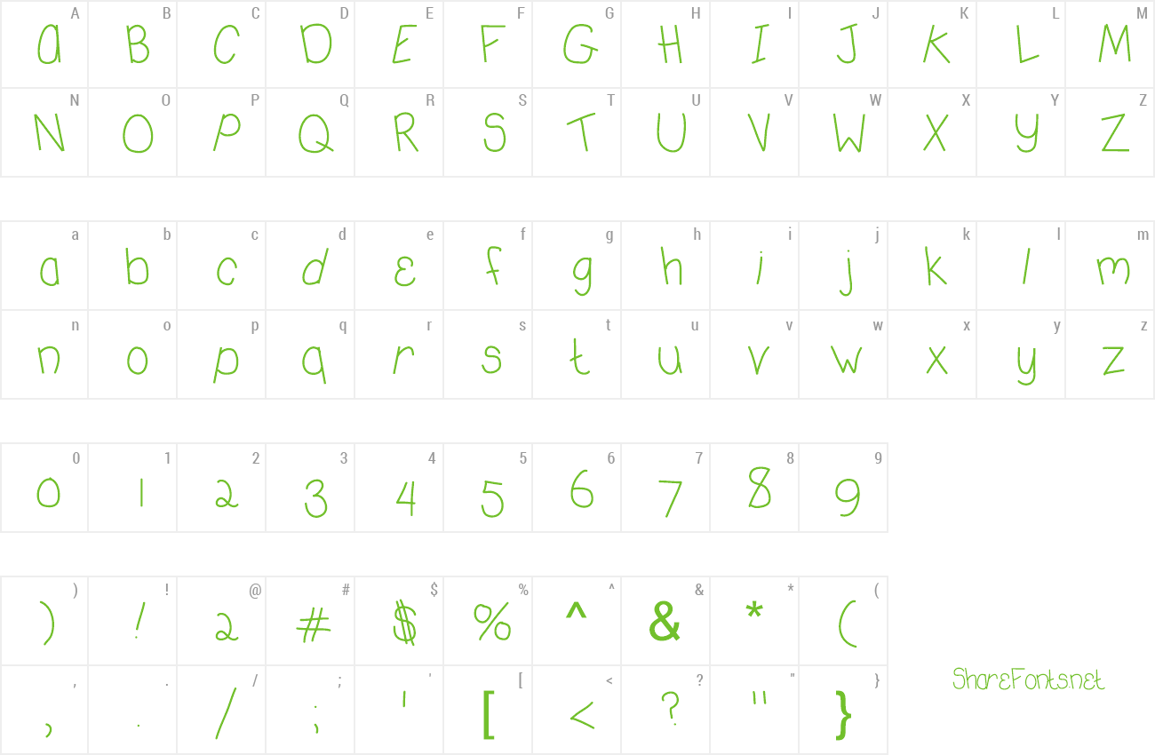 Font DeeDeeKoolaid preview