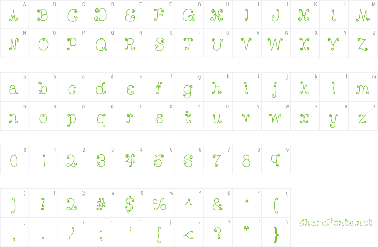 Font DeeDeeScribble preview