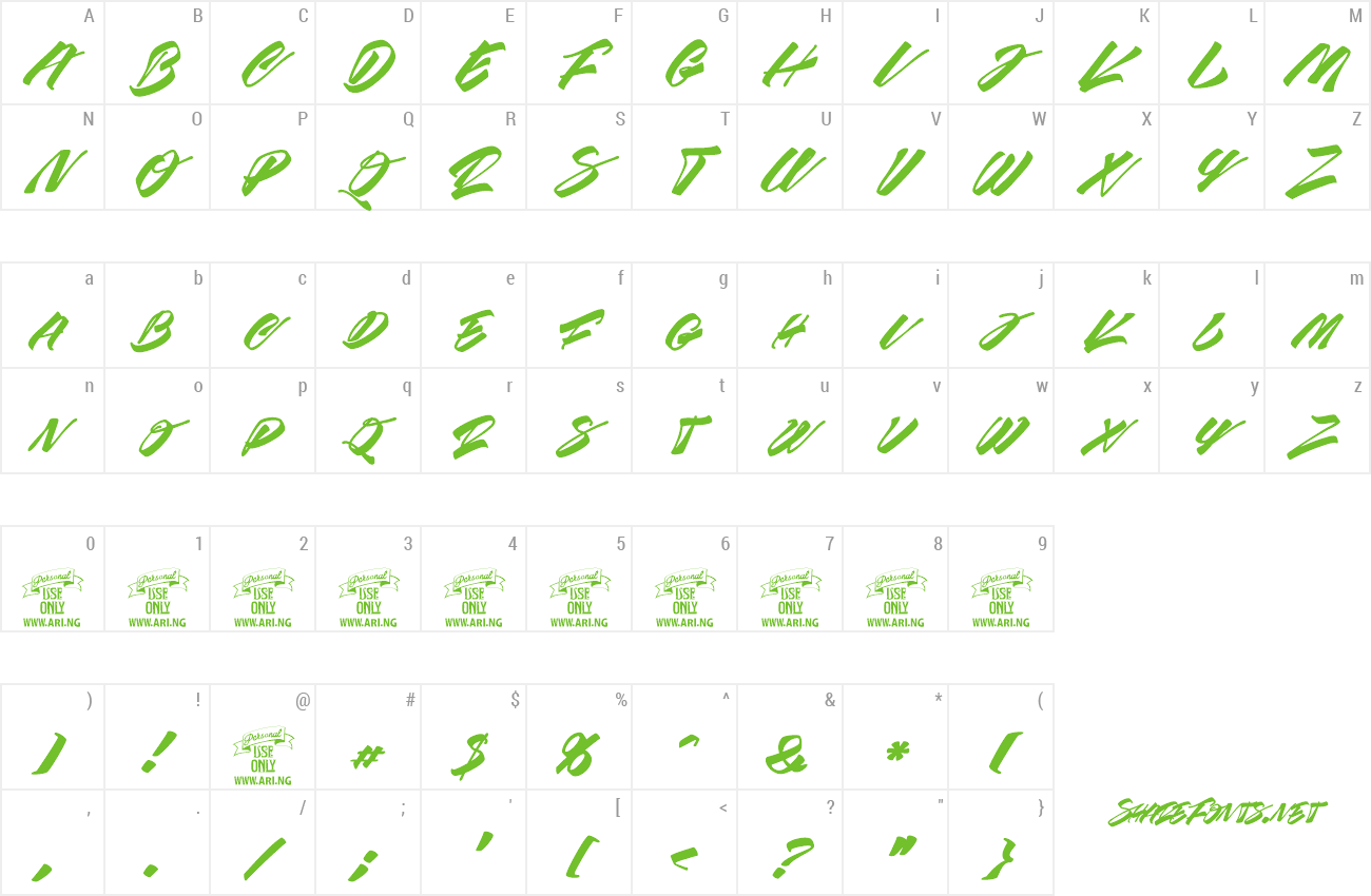 Font Race Fever Brush PERSONAL preview