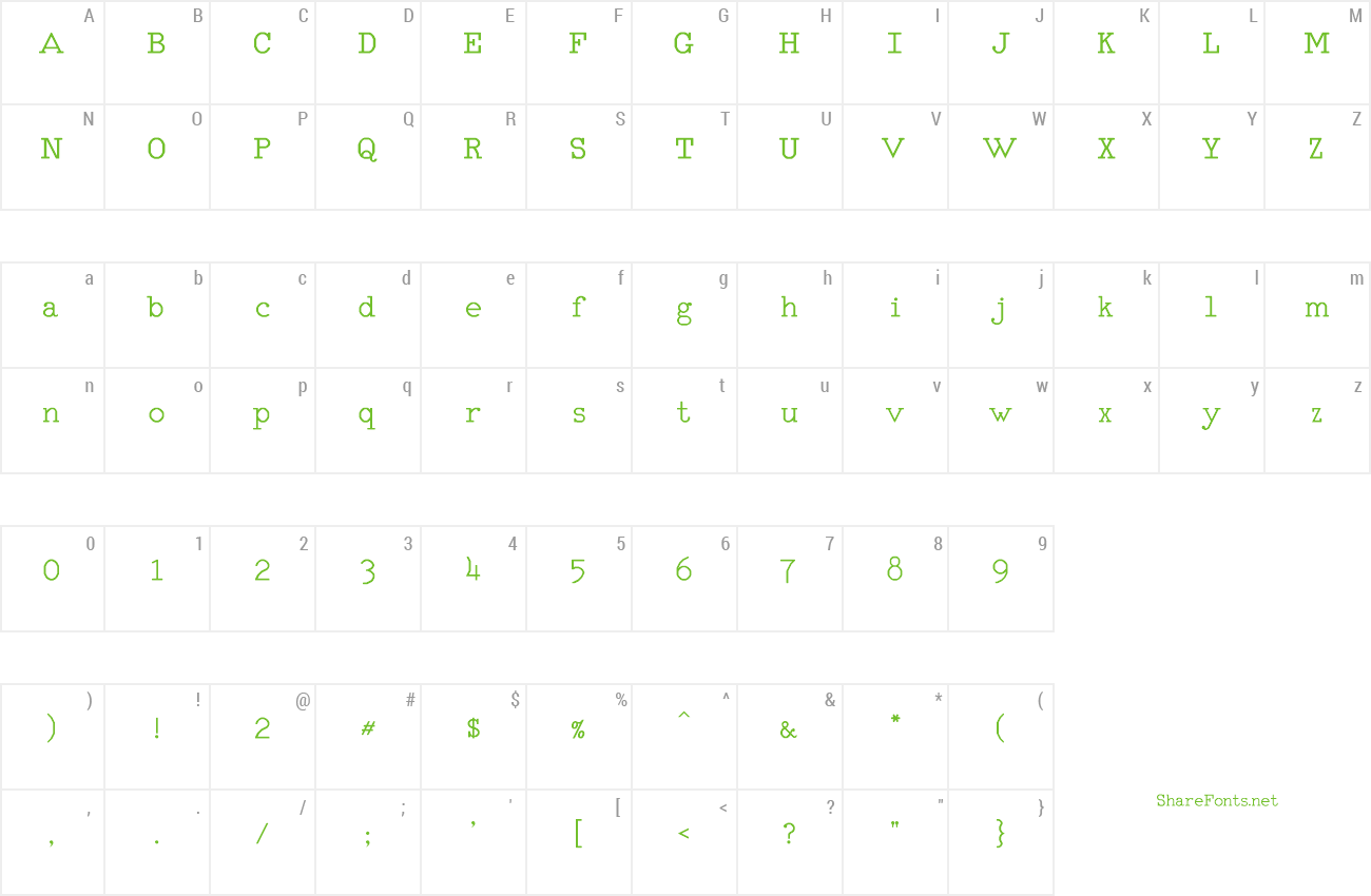 Font RM Typerighter medium preview