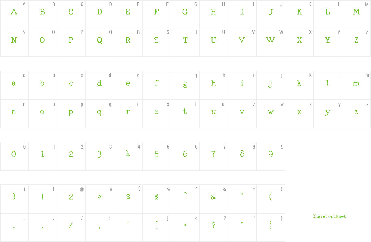 Font RM Typerighter old preview