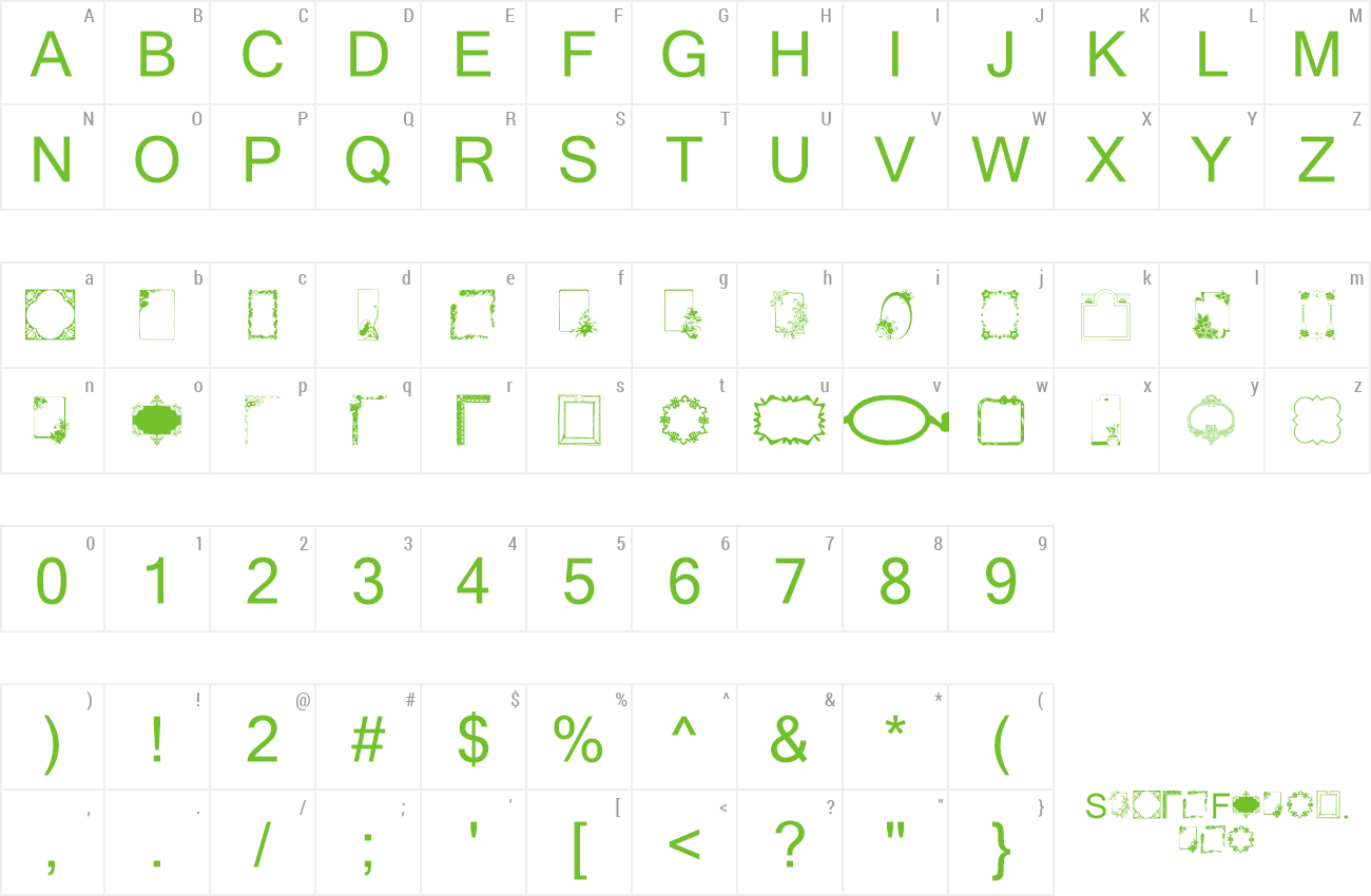 Font FramesAndBorders preview