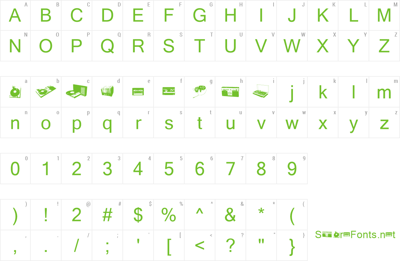 Font FT dingsprevi preview