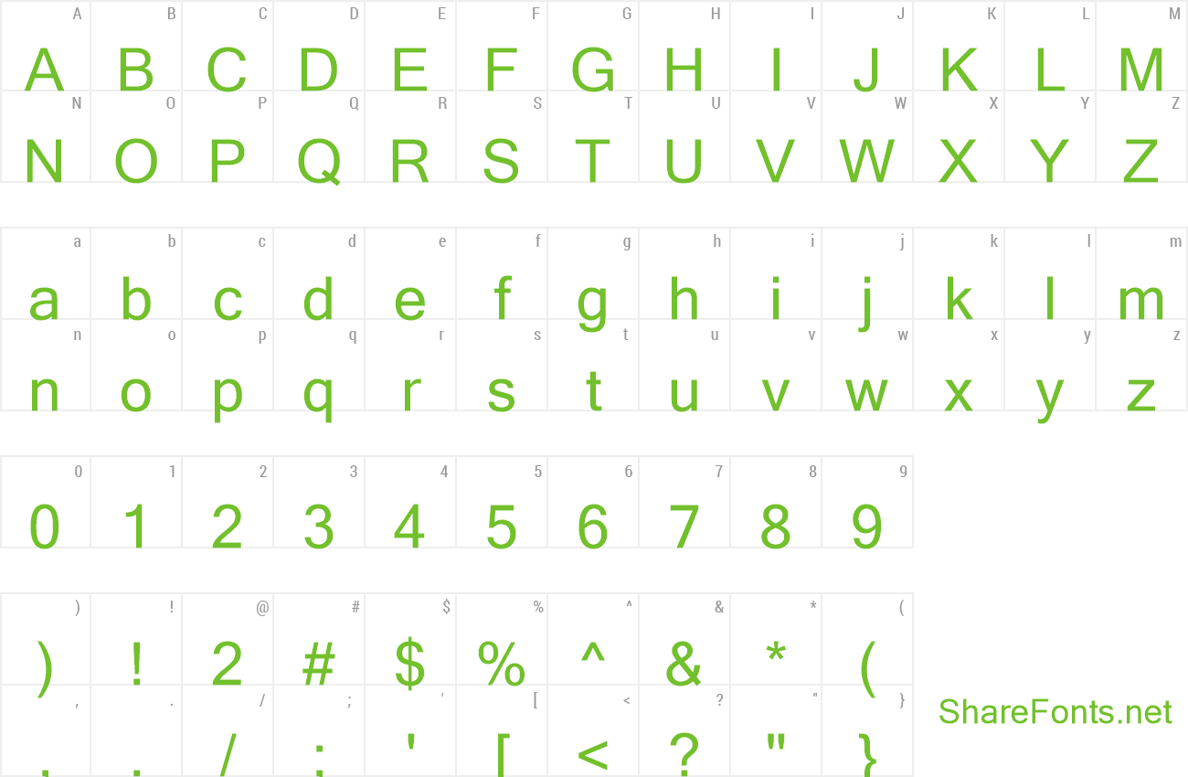 Font Genericons preview