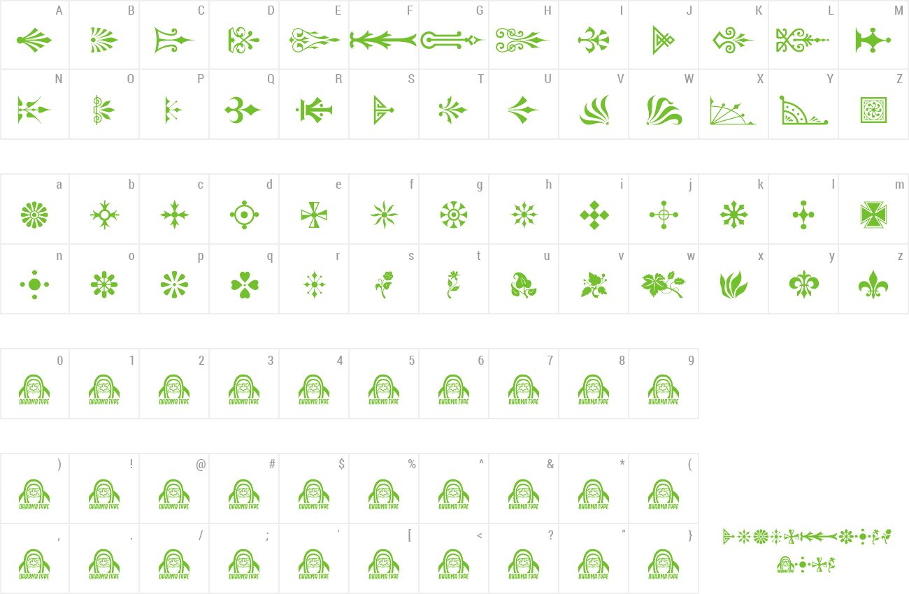 Font Gothic Extras preview