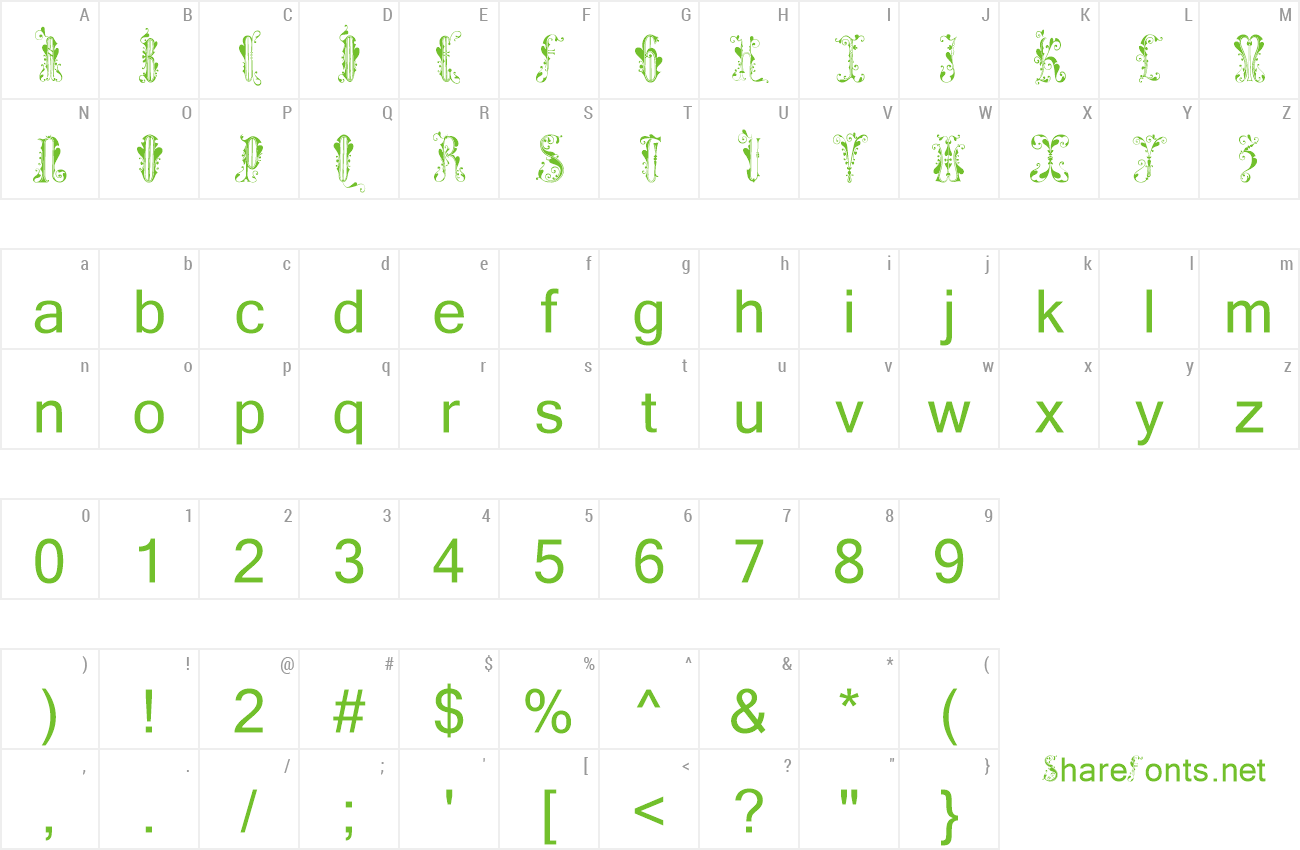 Font GuinevereCaps preview