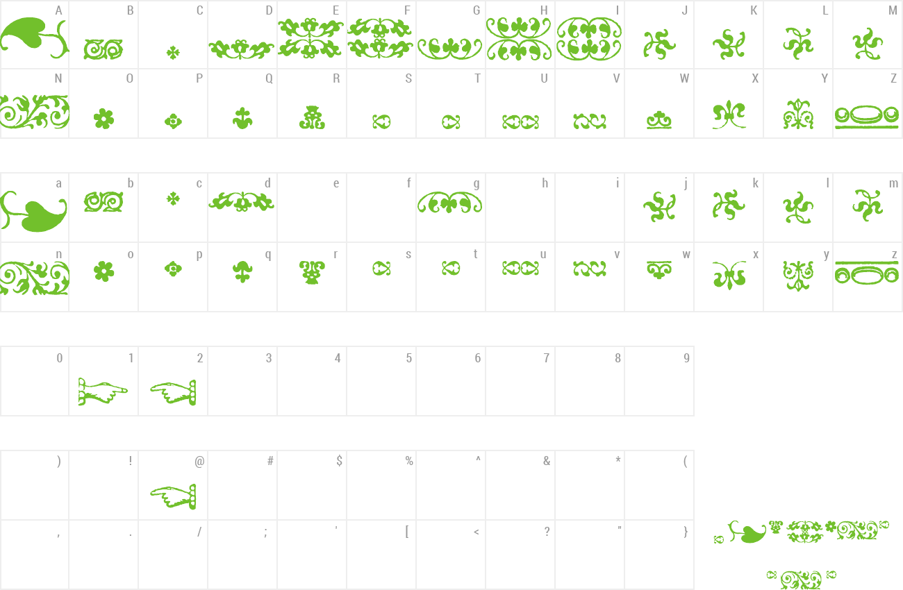 Font IM FELL FLOWERS 2 preview