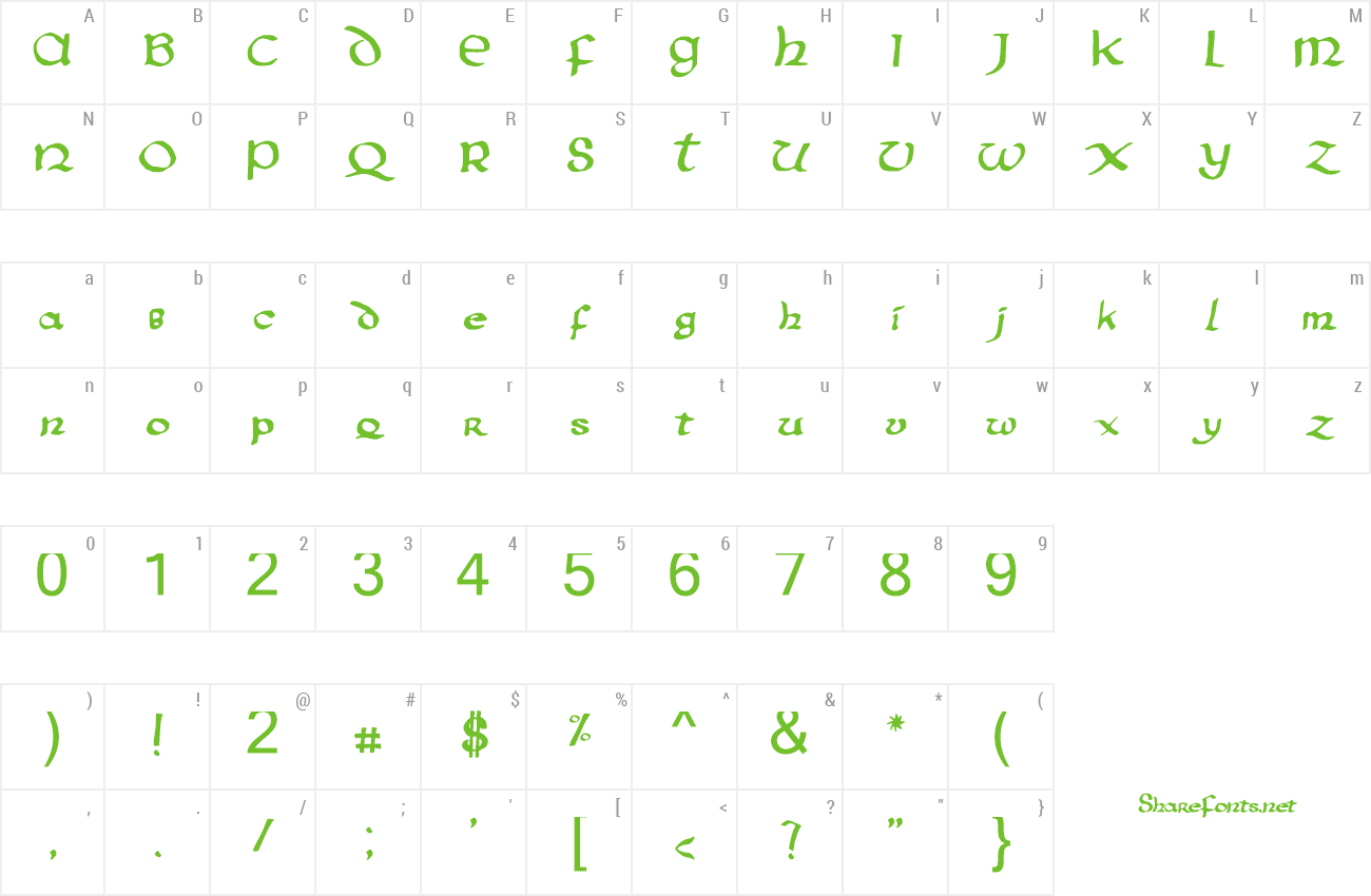 Font AurasAndGrimlocksByJamieCunningham preview